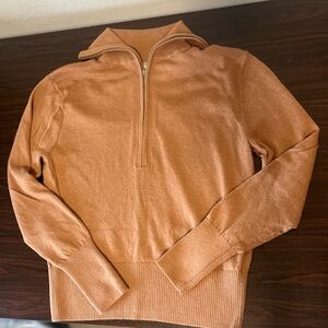 Everlane Zip Sweater- Camel - Small